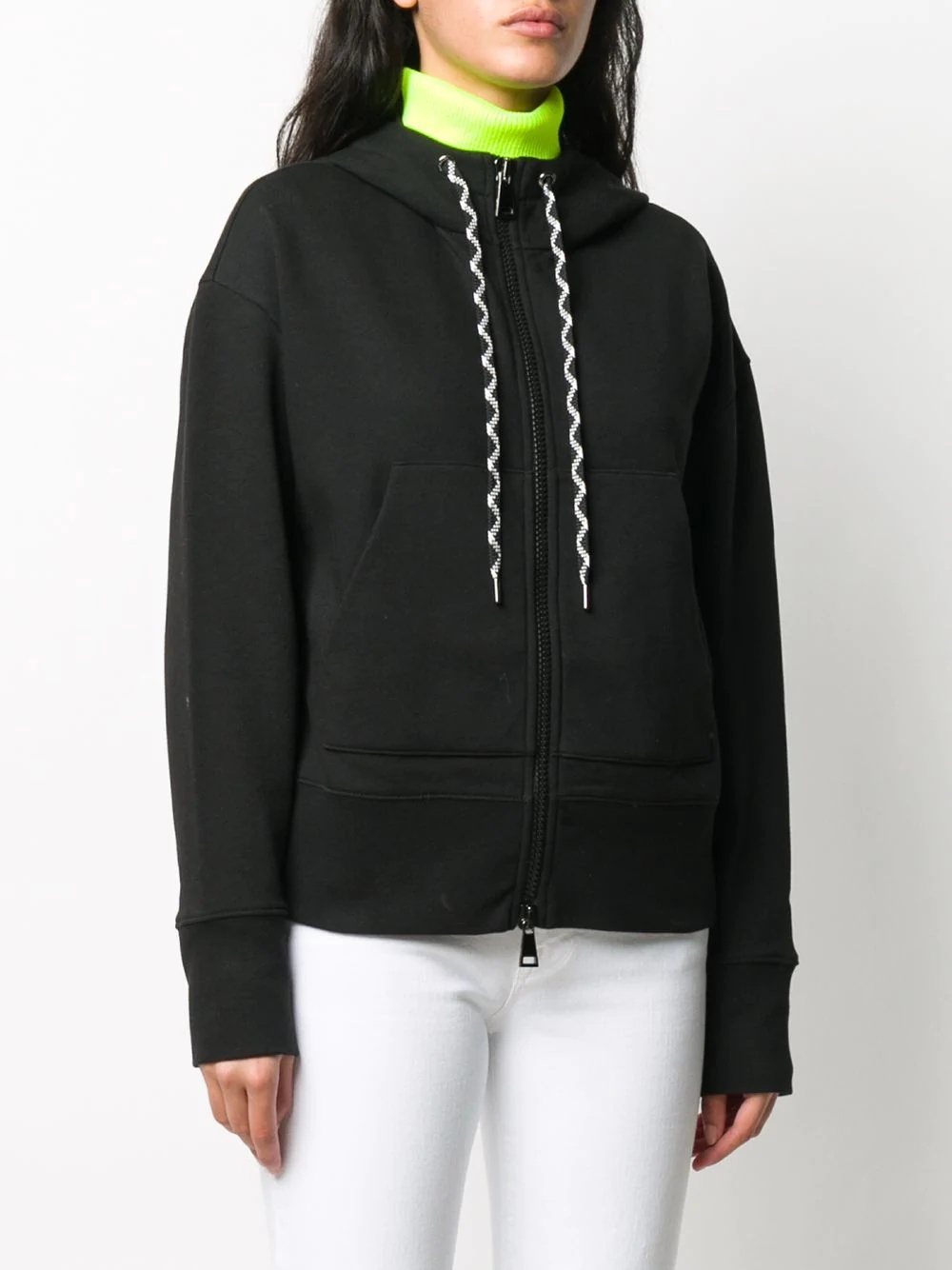 embroidered logo zip hoodie - 3