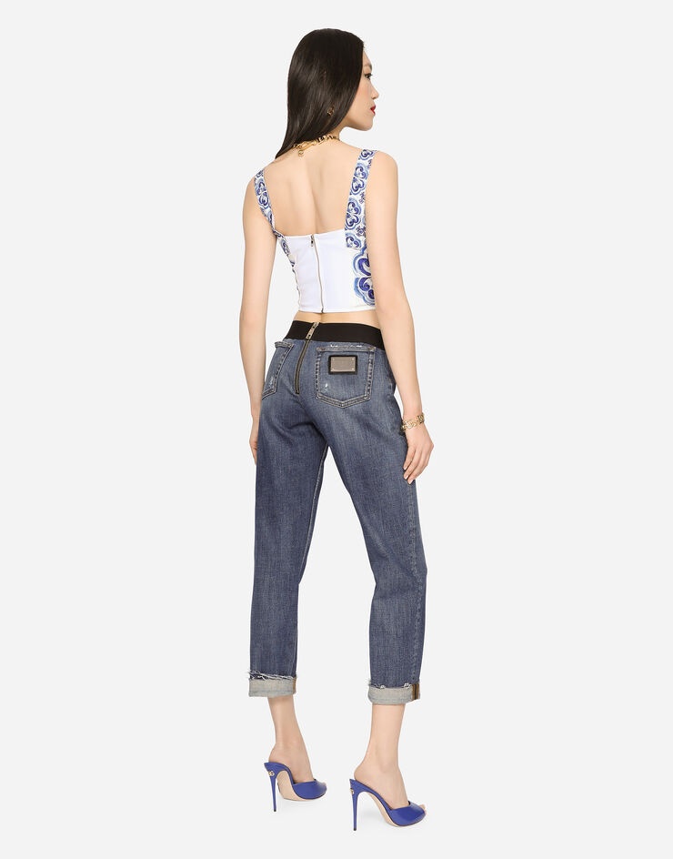 Jeans with branded elastic - 3
