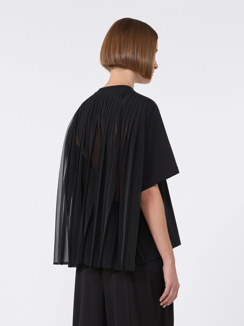 SPIGA Cotton T-shirt with pleated back - BLACK 4