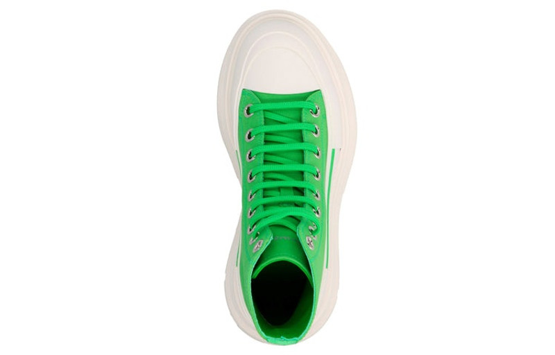 (WMNS) Alexander McQueen Tread Slick Boots 'Green White' 697080W4UW23189 3