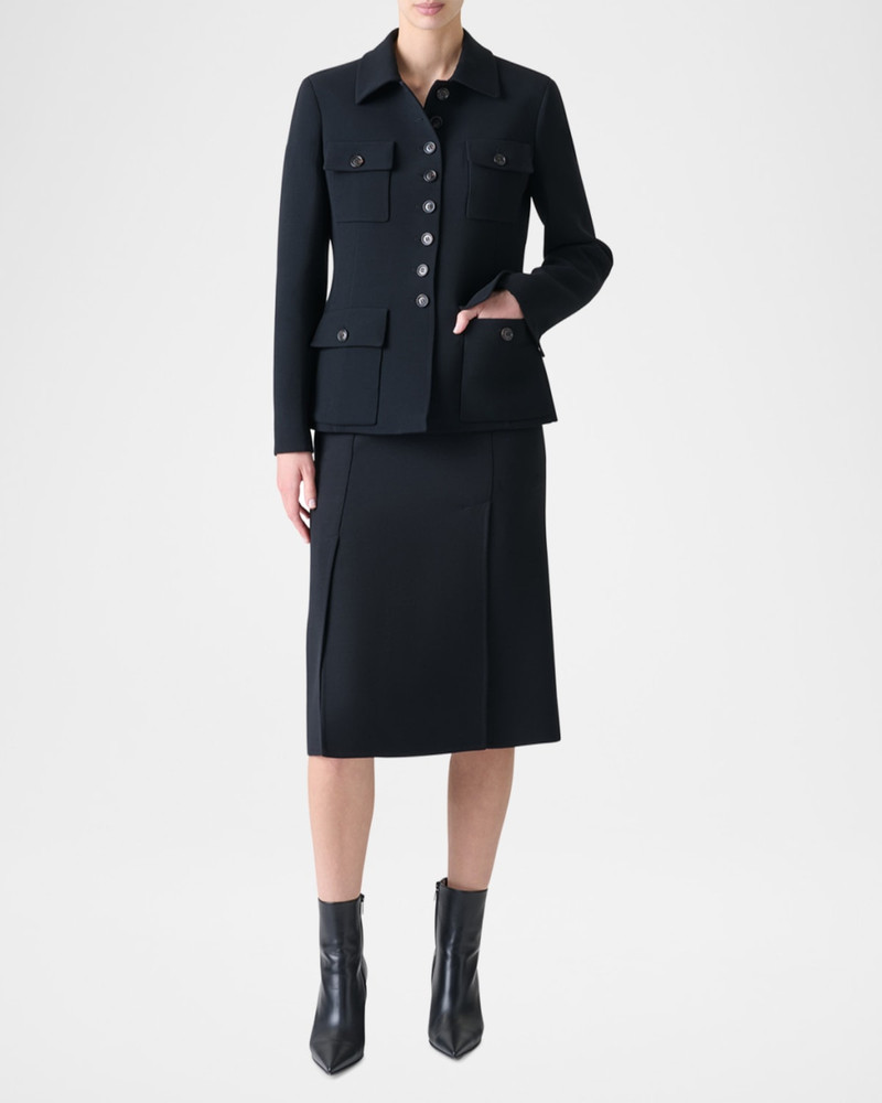 AKRIS Delia Single-Breasted Wool Double-Face Jacket outlook