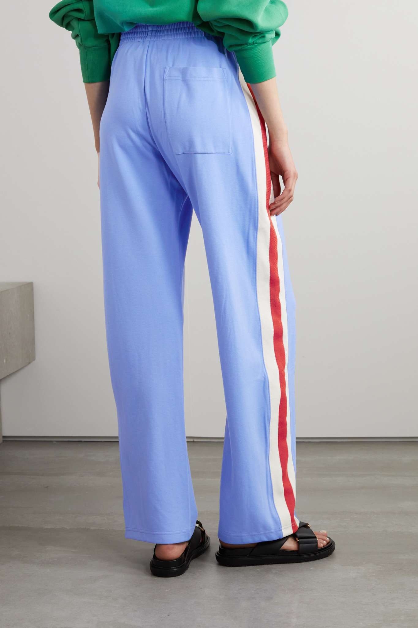 Pleated striped stretch-jersey track pants - 3