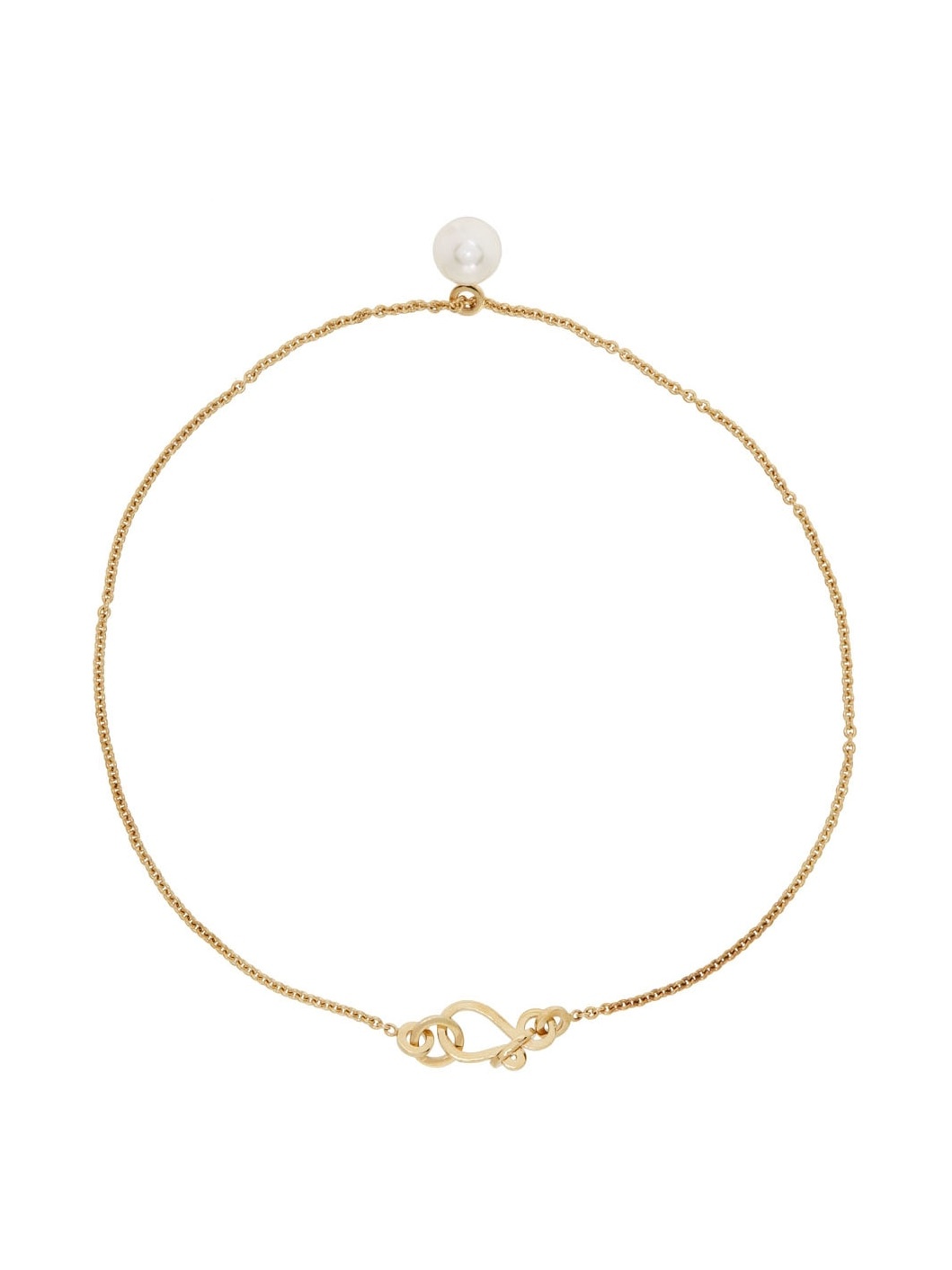 Gold Akoya Pearl Palme De Pied Anklet - 2