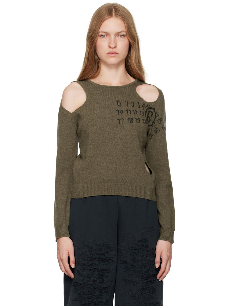 Khaki Cut Outs Sweater 1