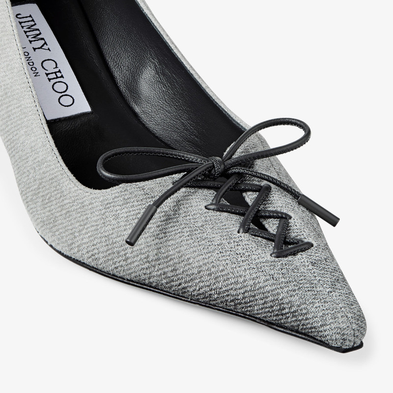 Scarlett 50 Dove Suede Denim Pumps 4