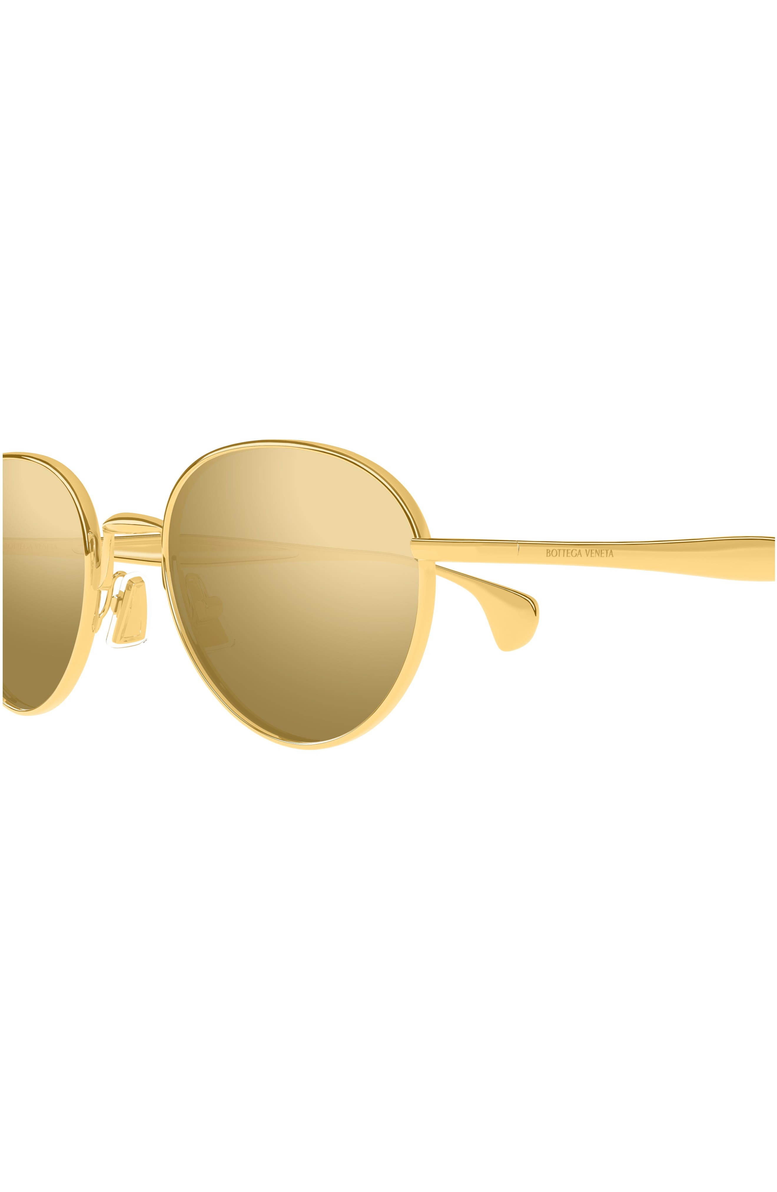 Bottega Veneta 50mm Small Oval Sunglasses in Gold at Nordstrom - 4