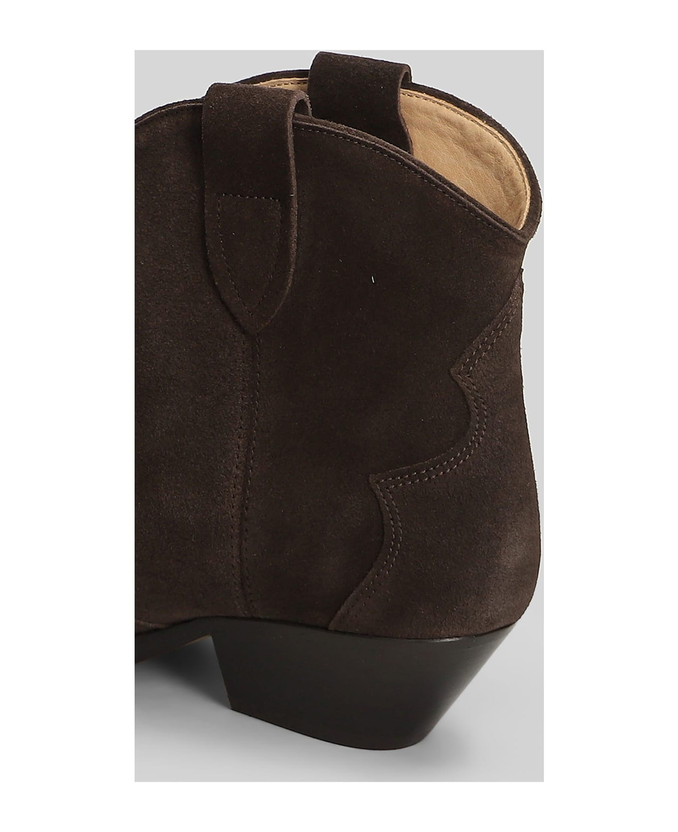 Dewina Texan Ankle Boots In Brown Suede - 5