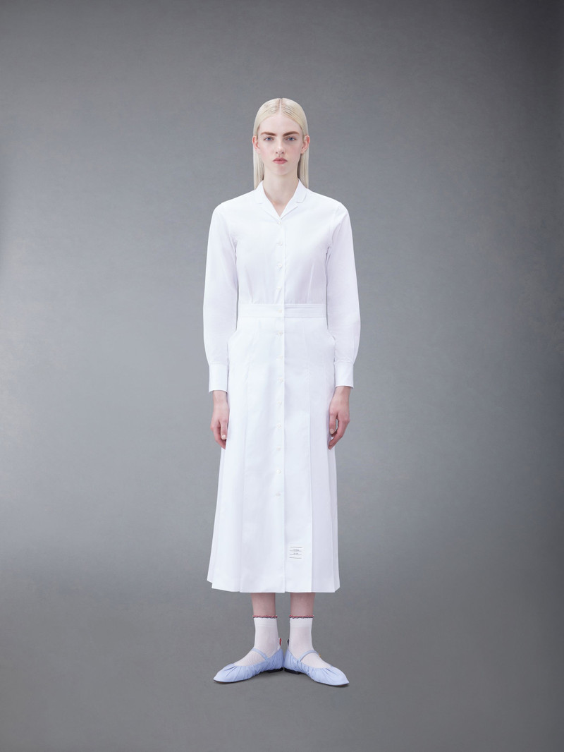pleated poplin shirtdress - 1