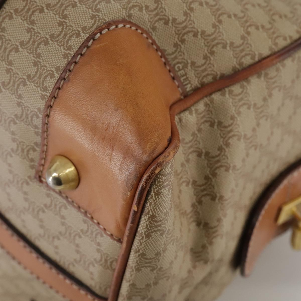 CELINE Macadam Canvas Hand Bag Beige - 13
