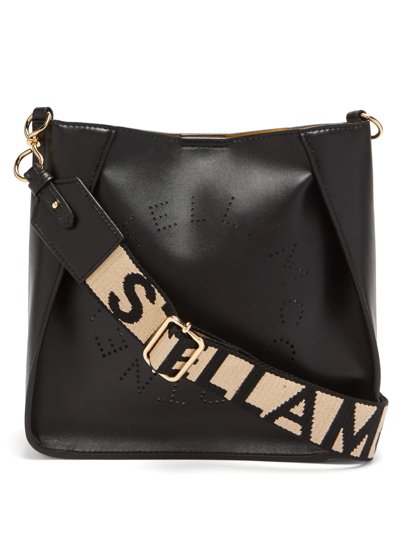 Mini logo-strap faux-leather shoulder bag - 1