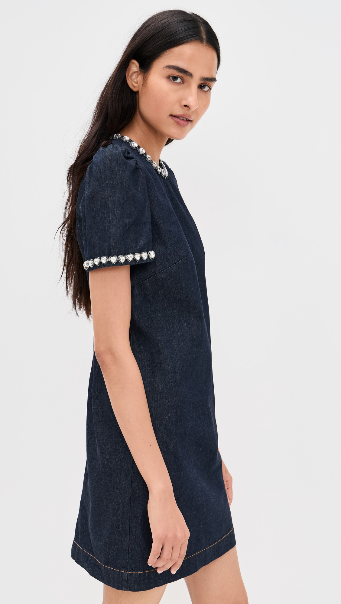 Embellished Denim Dress - 3