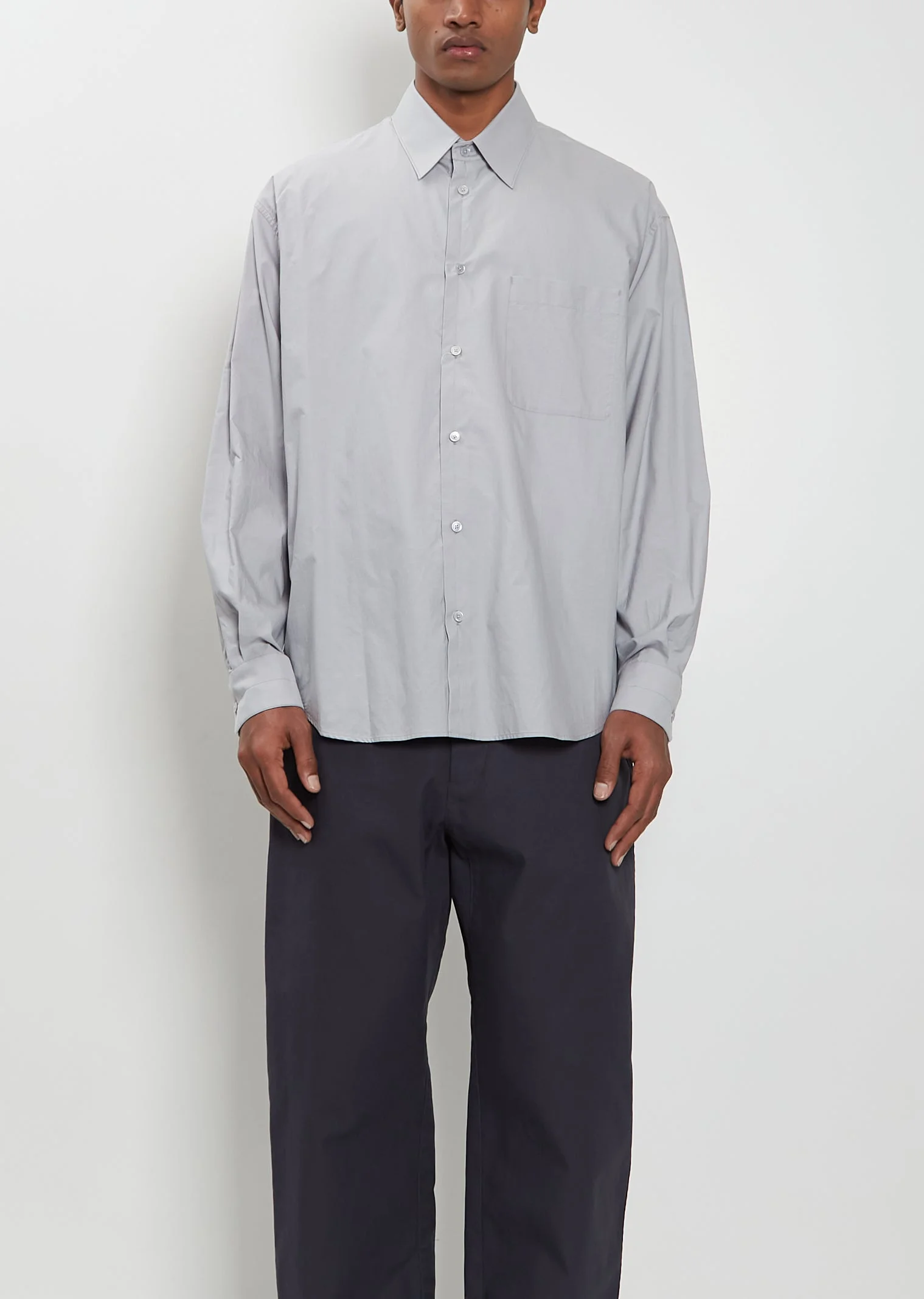 Regular Cotton Silk Shirt — Mist - 1