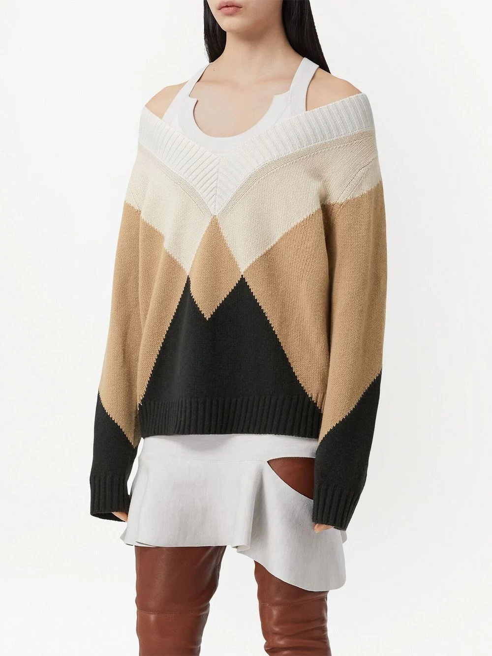 intarsia-knit pattern jumper - 3