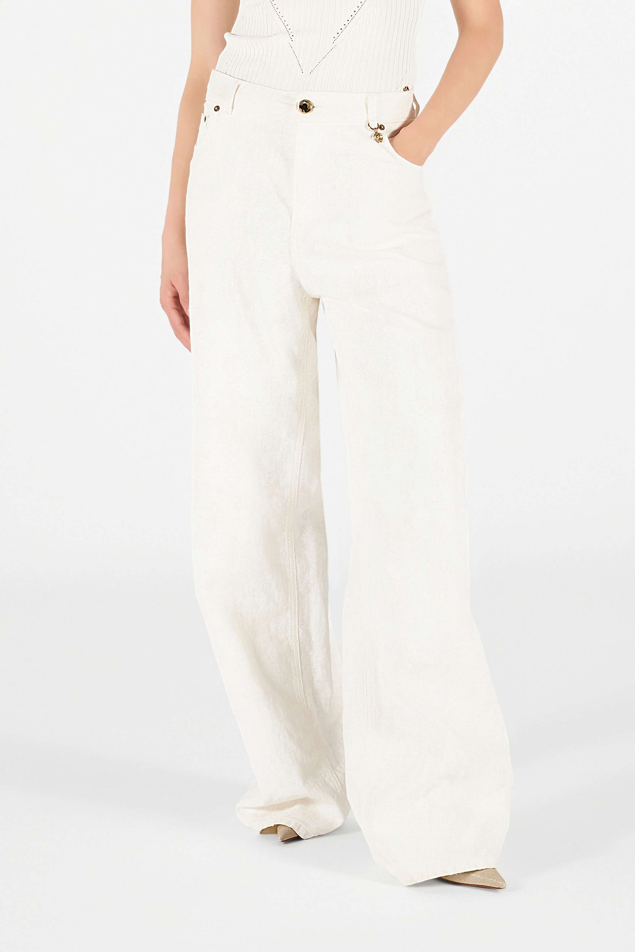 Wall Print Wide Leg Trousers - 3
