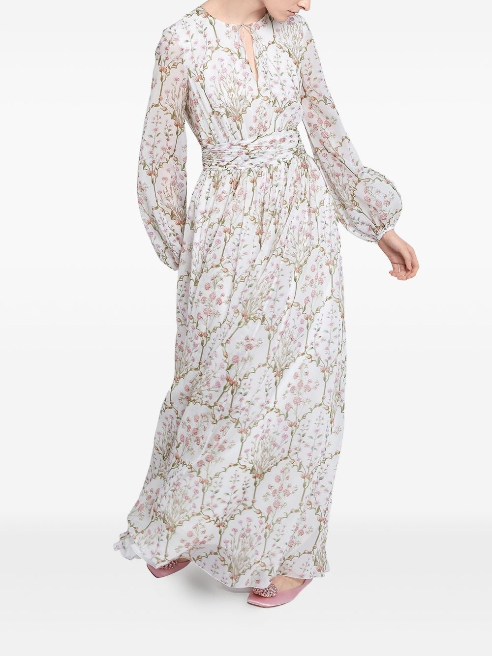 floral-print long-sleeve dress - 4