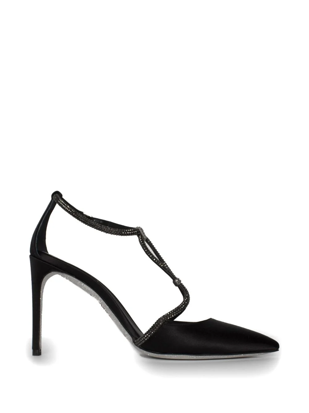 crystal-embellished satin pumps - 1