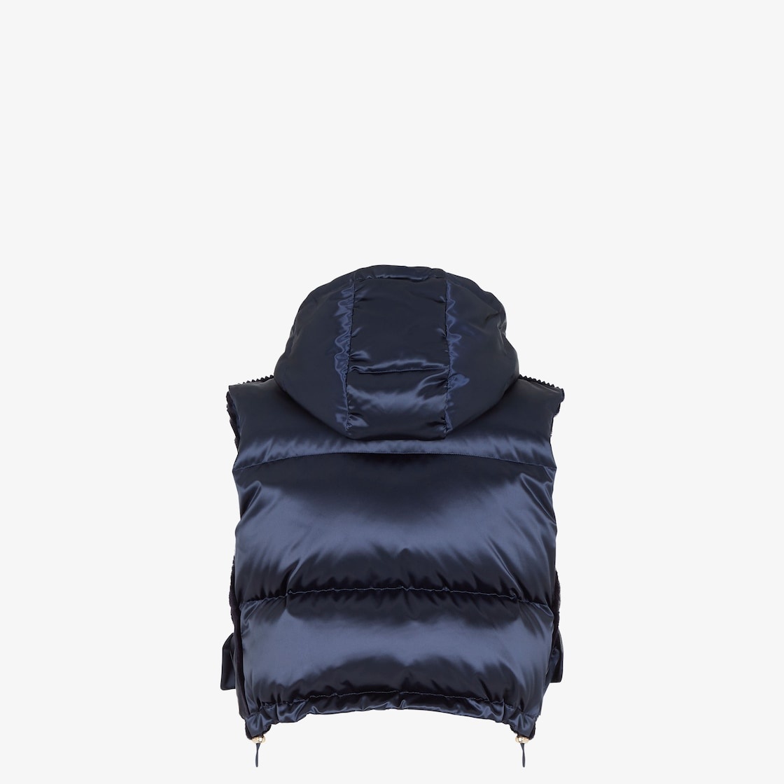 Blue nylon and mink vest - 2