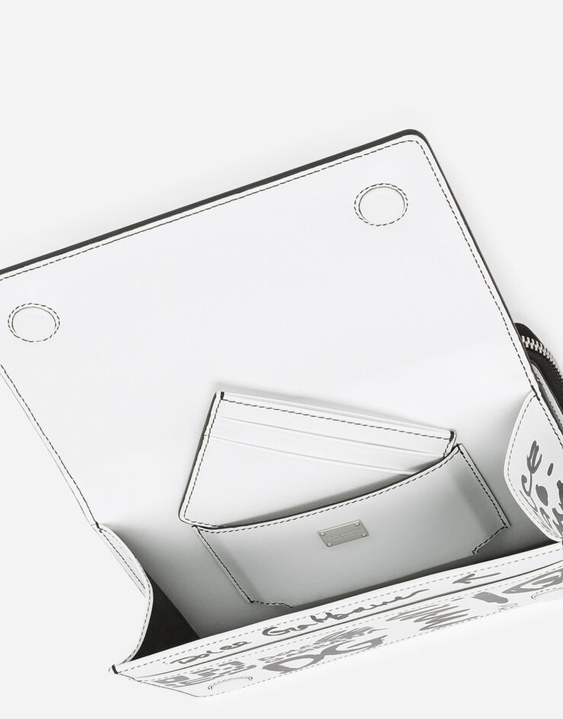 Graffiti-print calfskin mini bag 4