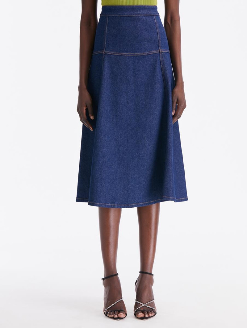 Oscar de la Renta DENIM MIDI SKIRT outlook