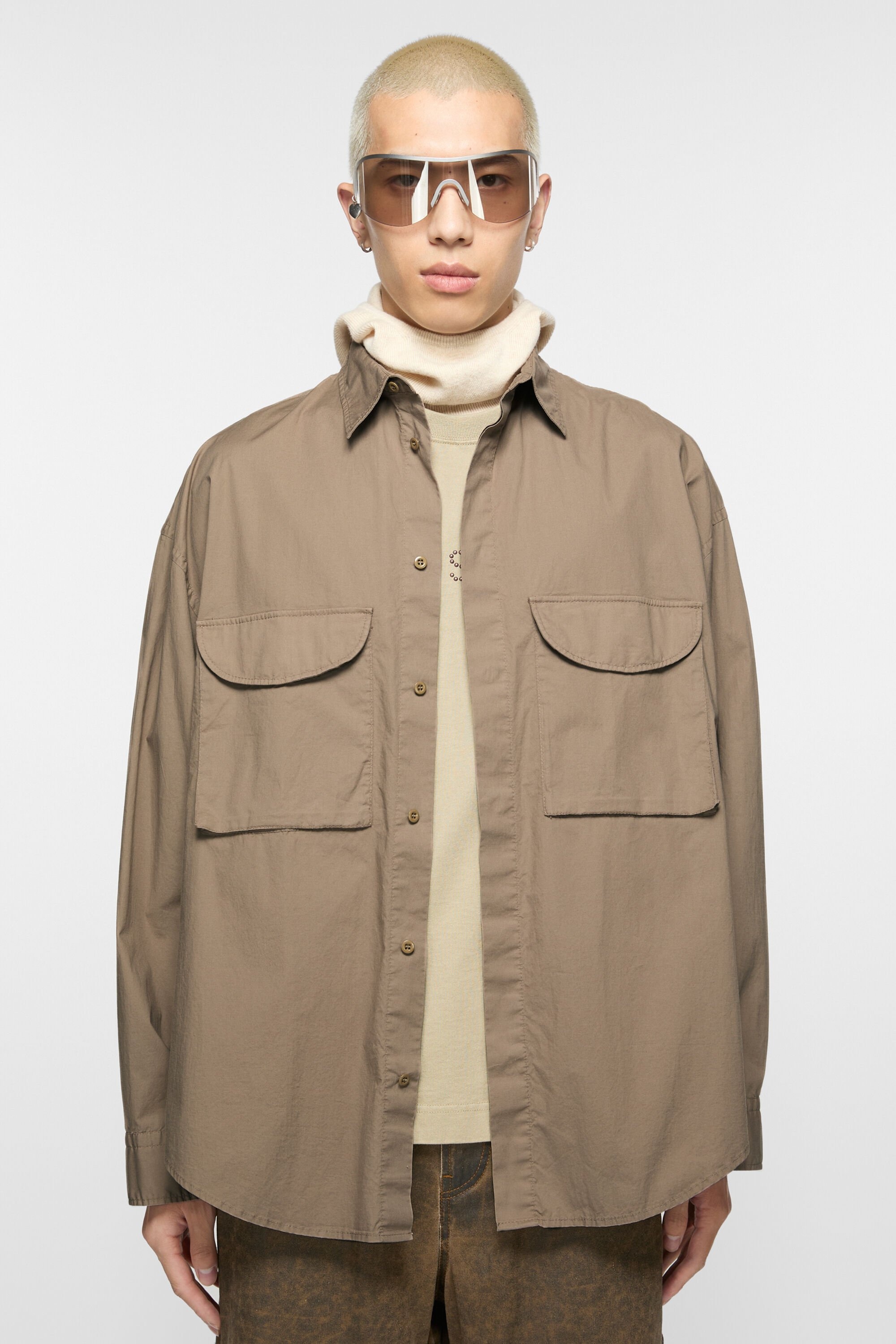 Button-up shirt - Taupe Brown - 2