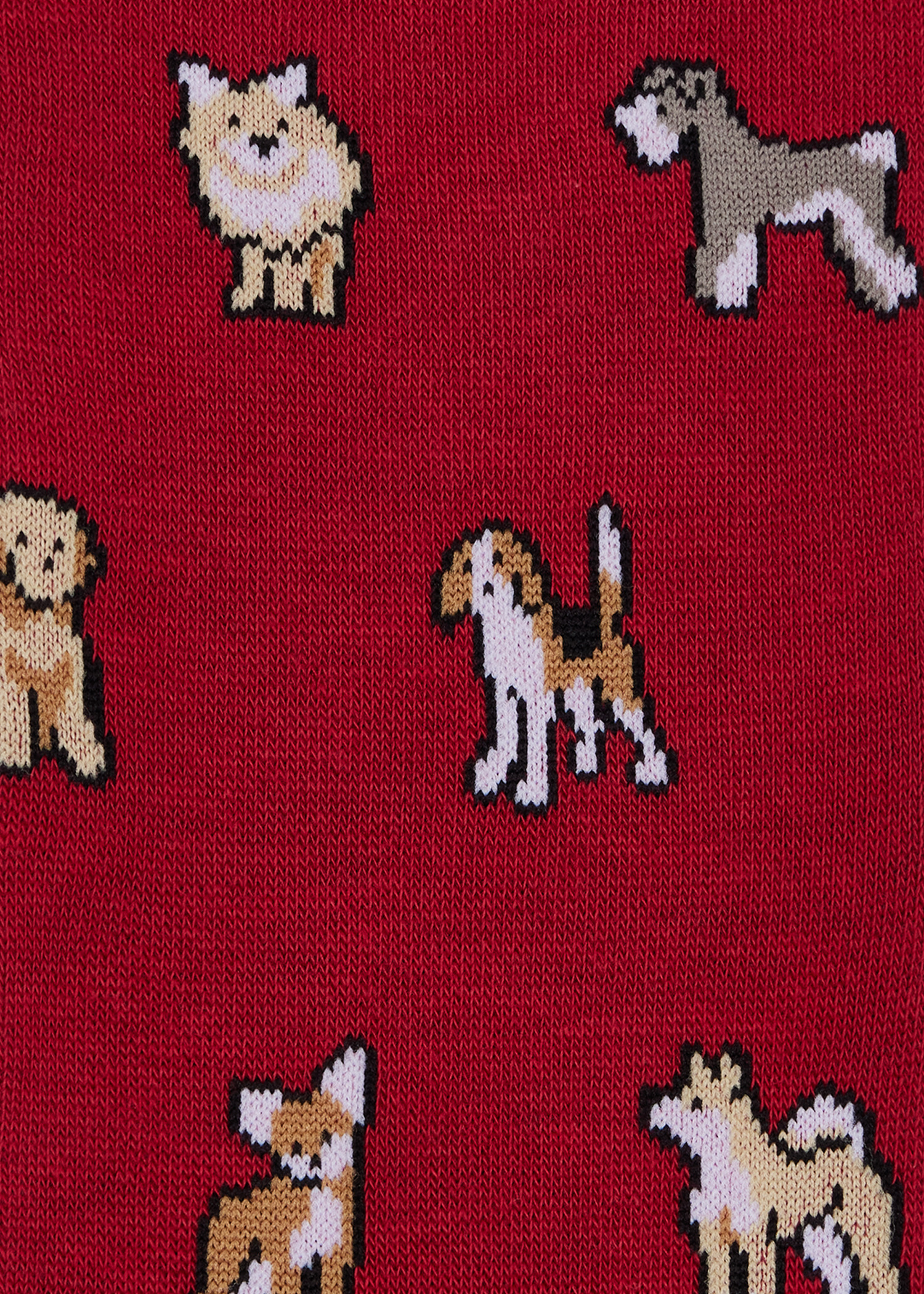Dark Red Cotton-Blend 'Dogs' Socks - 4