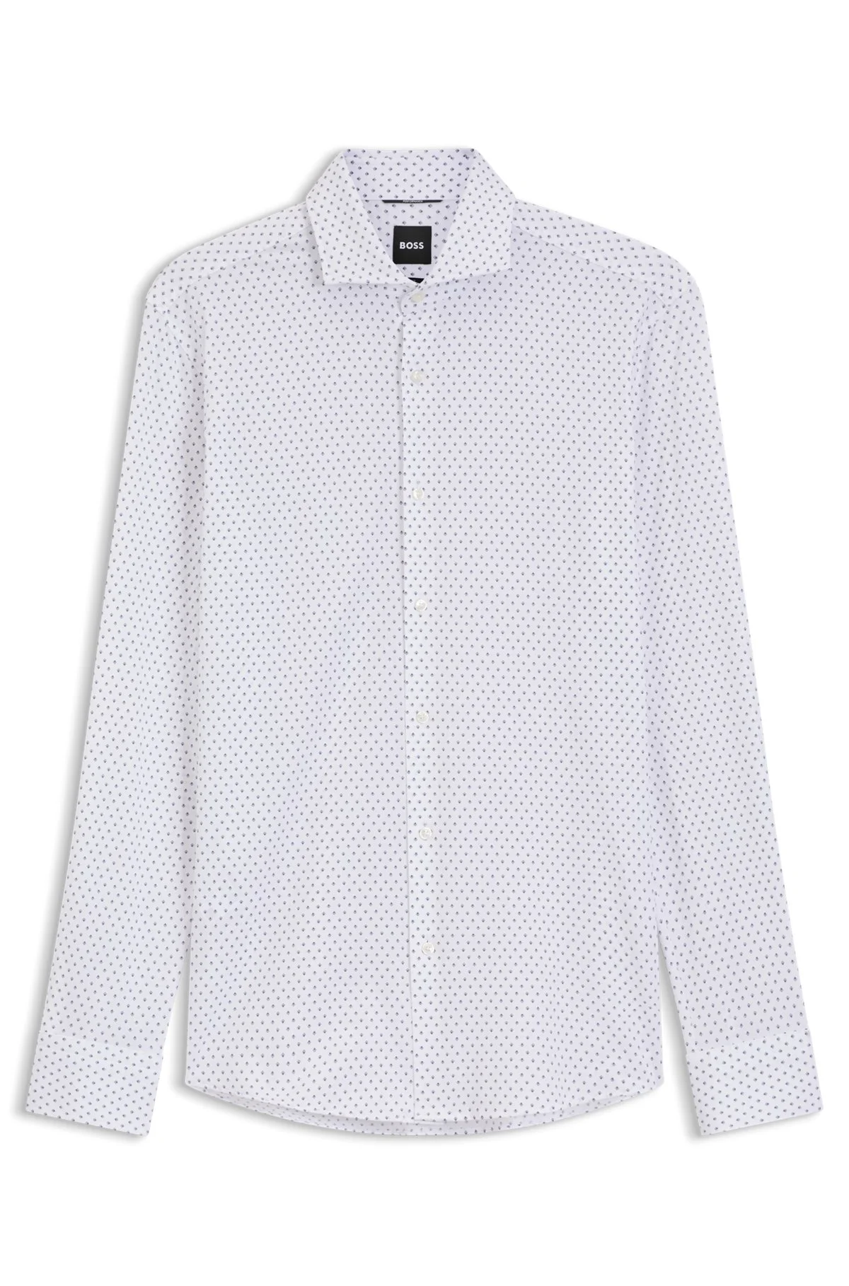 PRINTED SLIM-FIT SHIRT IN PERFORMANCE-STRETCH JERSEY - 1