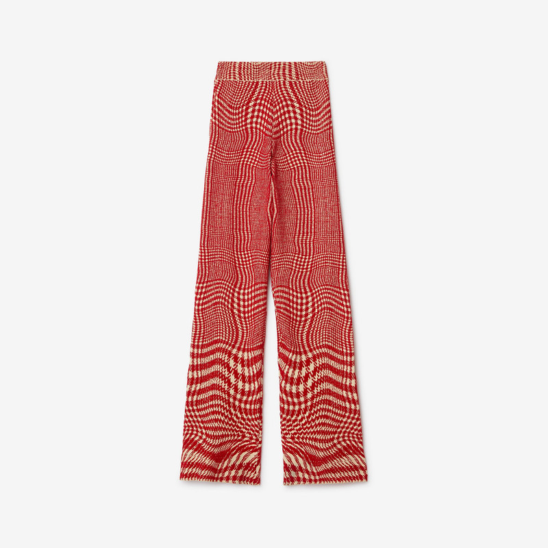Warped Houndstooth Wool Blend Trousers 5