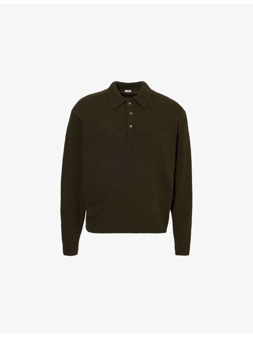 Regular-Fit Ribbed-Trim Silk Polo Shirt - 1