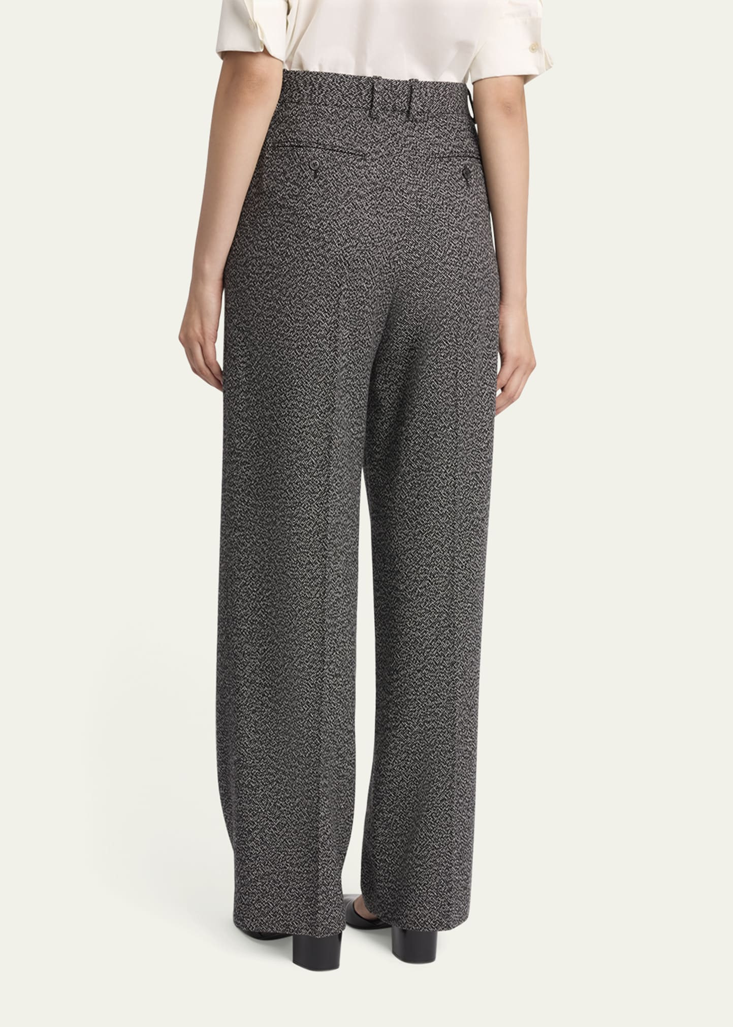Mikkela Pleated Cashmere Straight-Leg Pants - 3