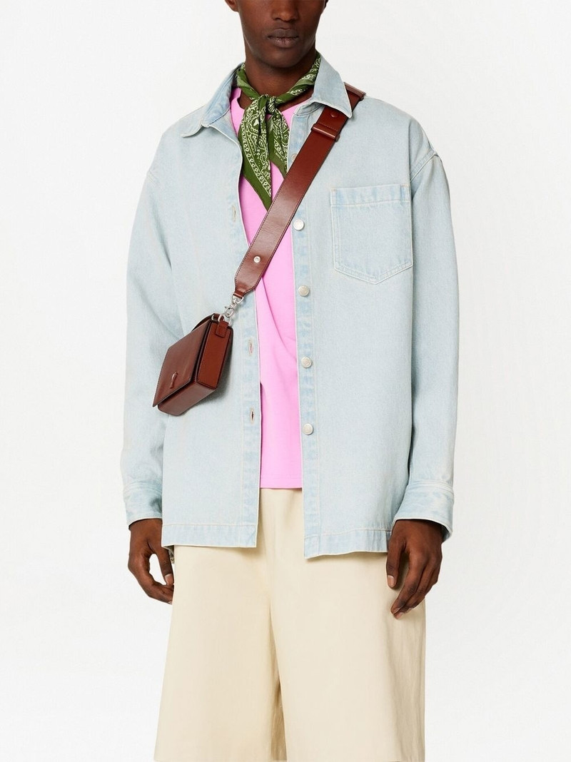 logo-print denim overshirt 4