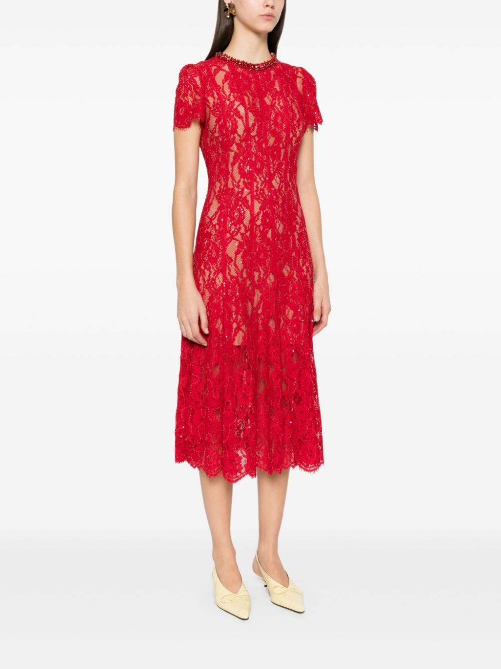 lace midi dress - 3