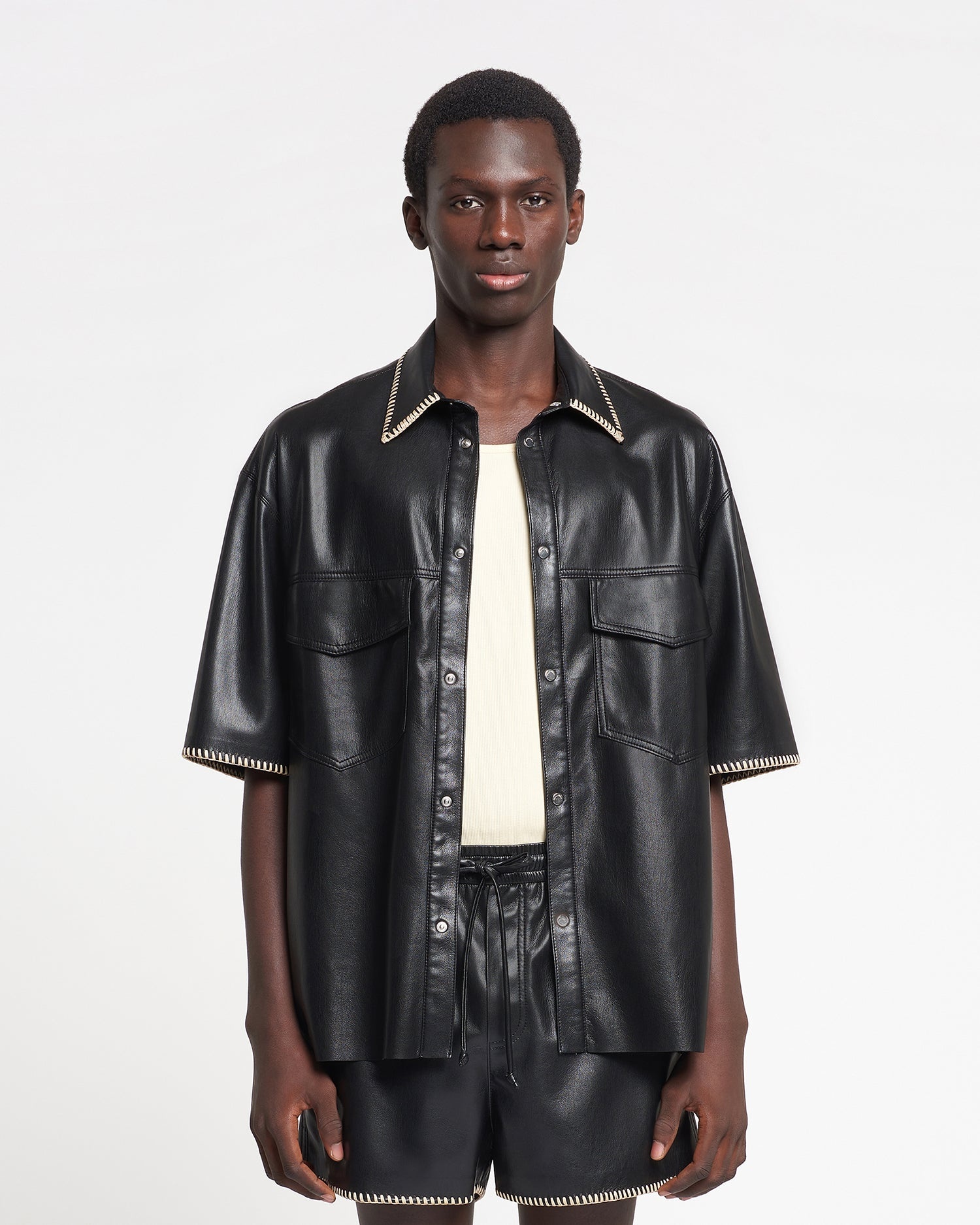 Raffia-Trimmed Okobor™ Alt-Leather Jacket - 2