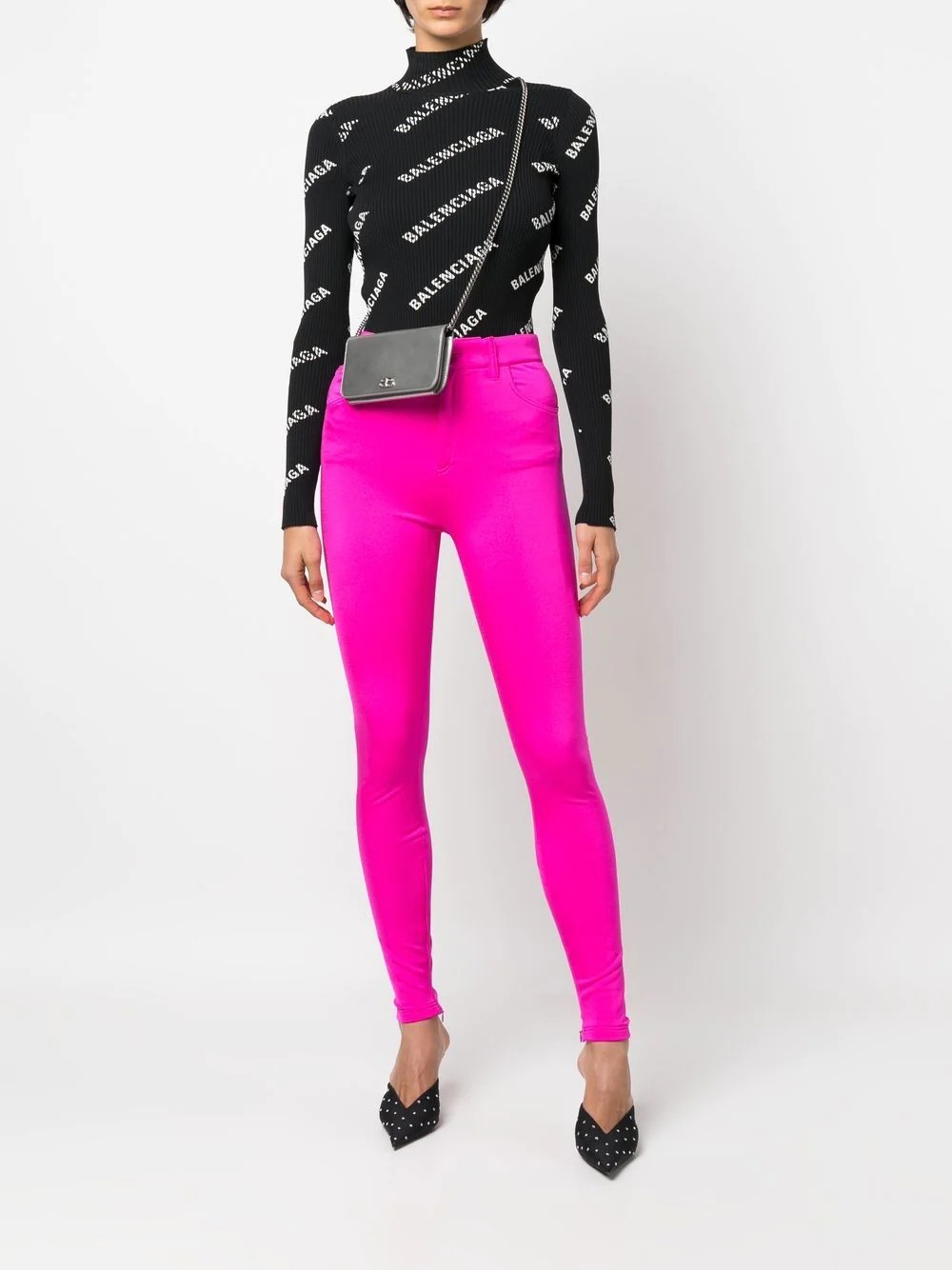 Satin Stretch high-waisted pants - 2