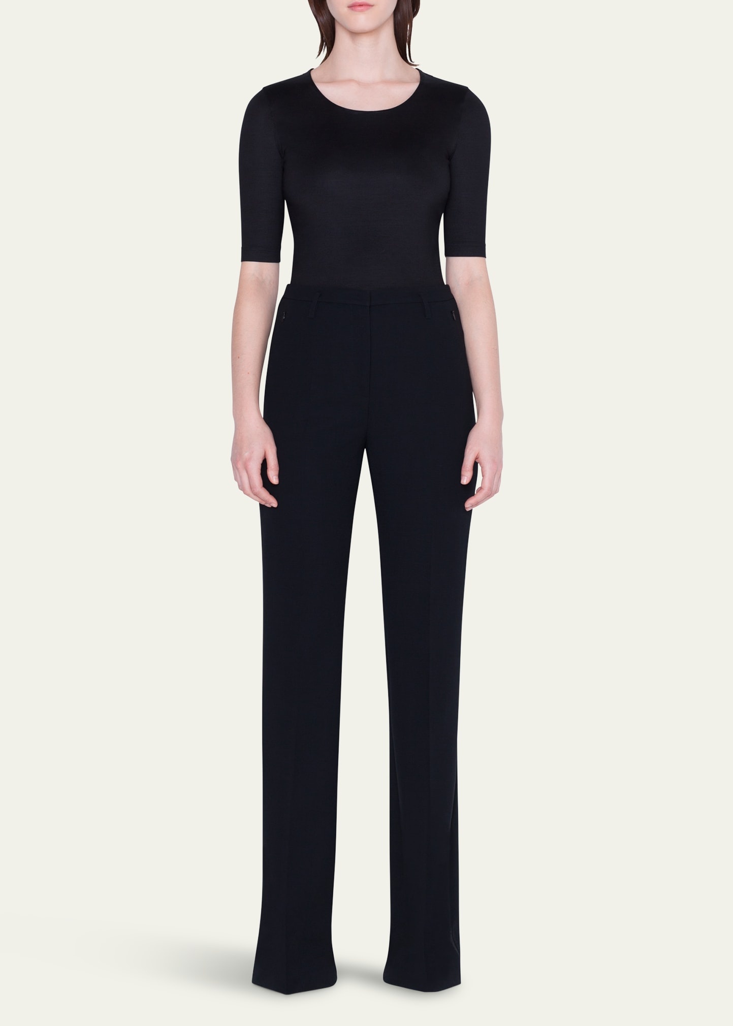 Scoop-Neck Silk Jersey T-Shirt - 2