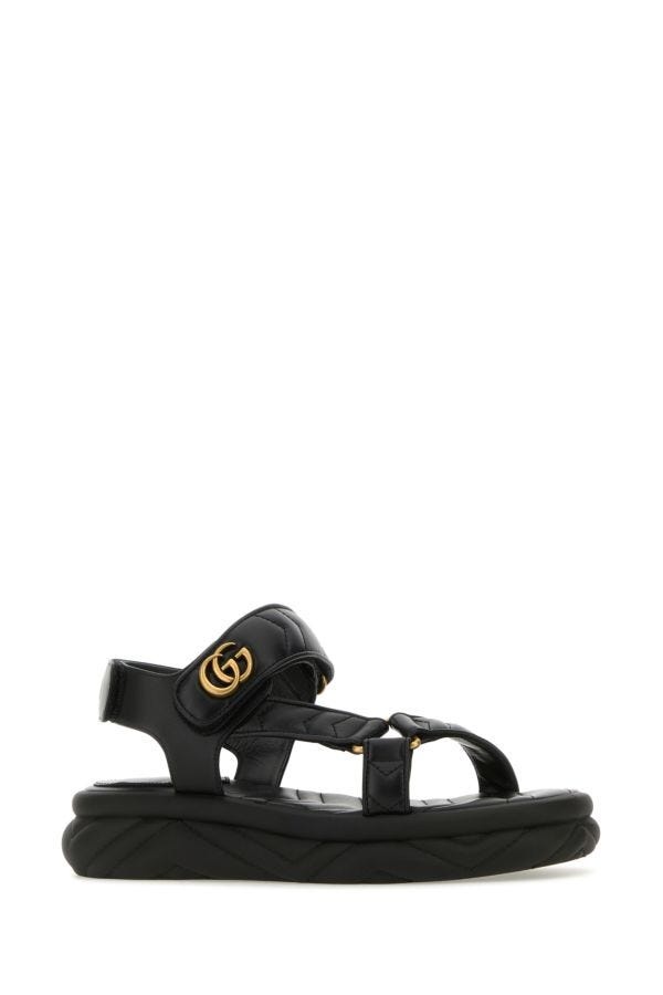 Gucci Woman Black Leather Sandals - 2