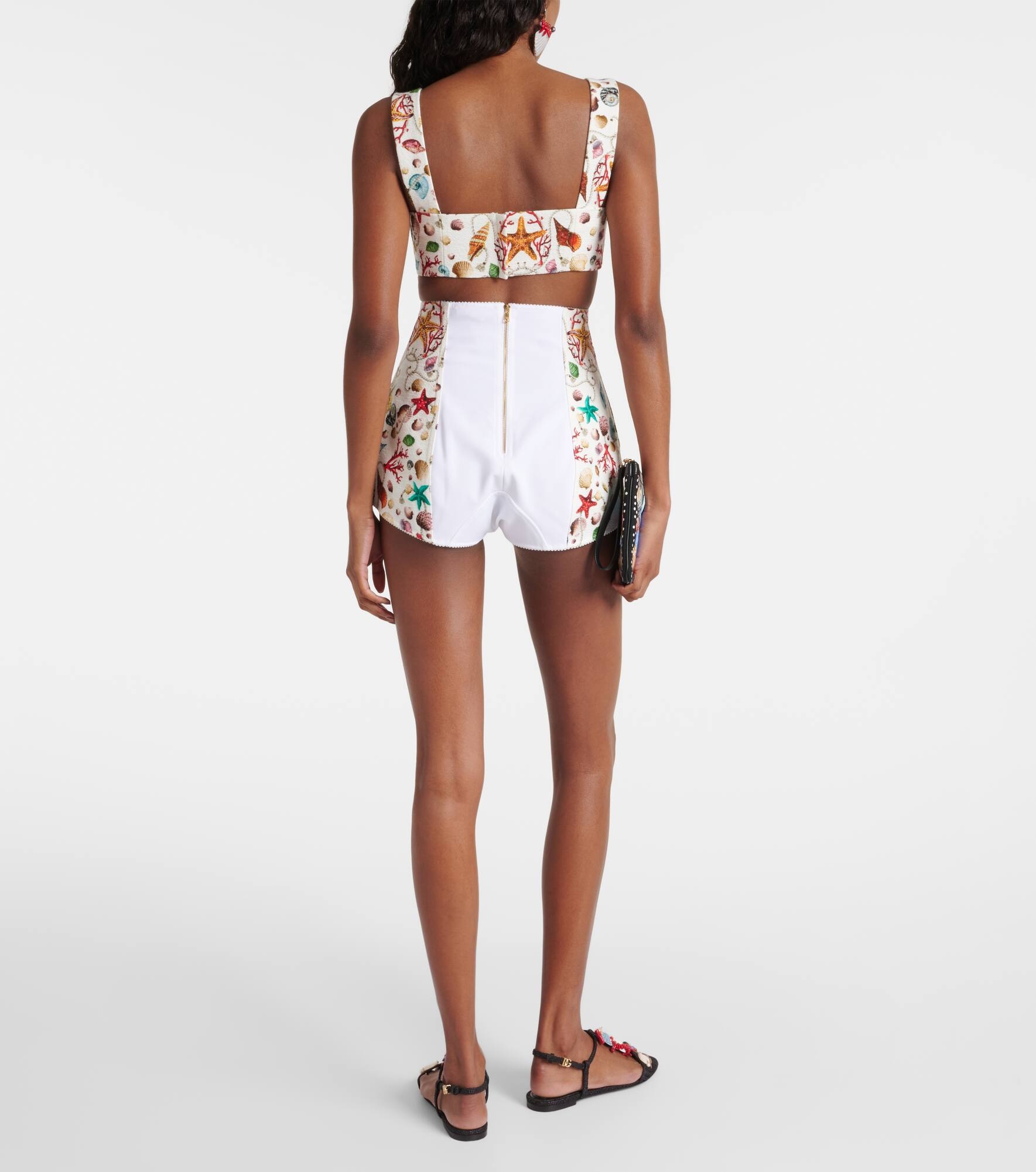 Capri printed high-rise shorts - 3