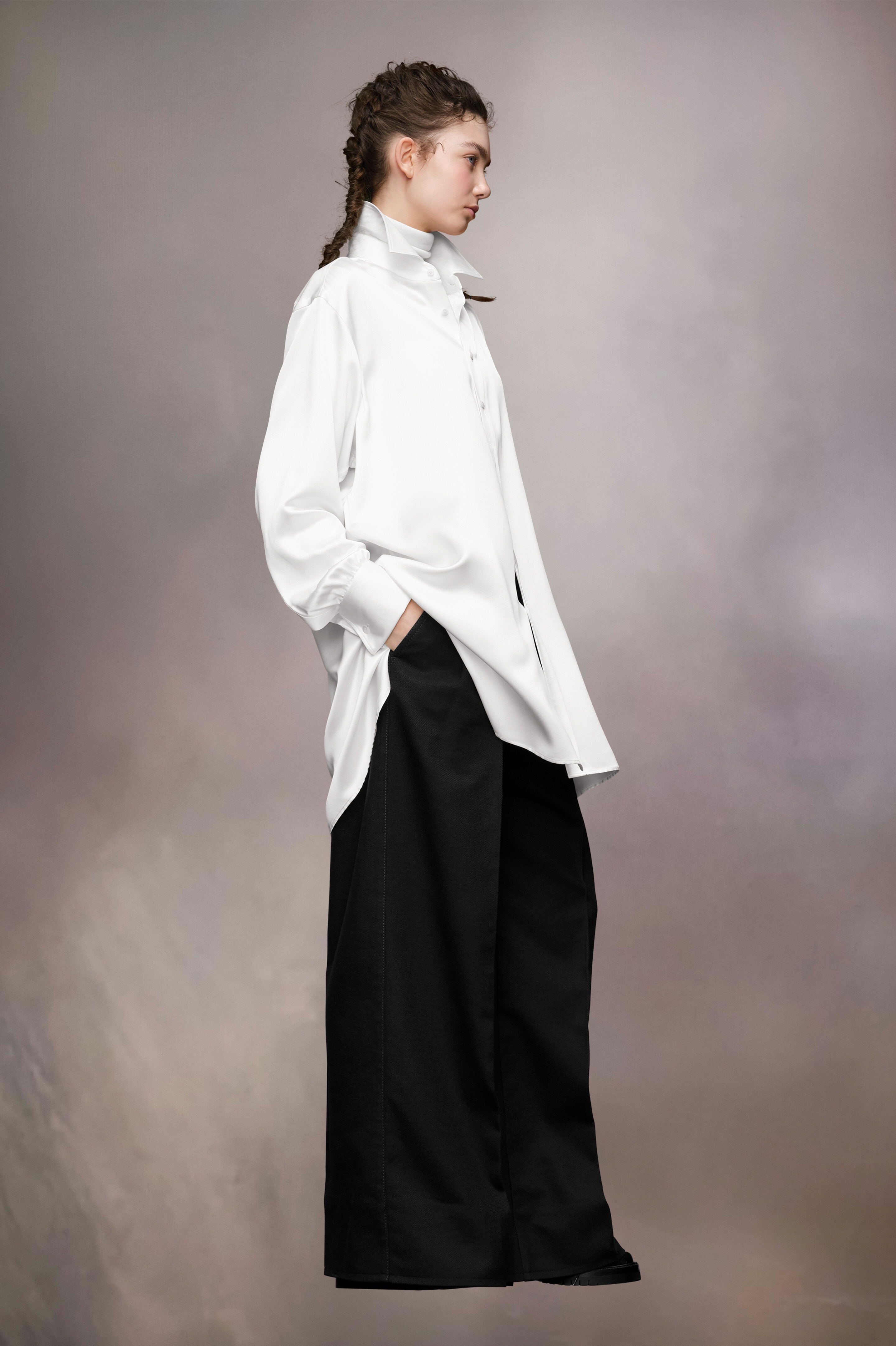 Silk Shirt Dress - 4
