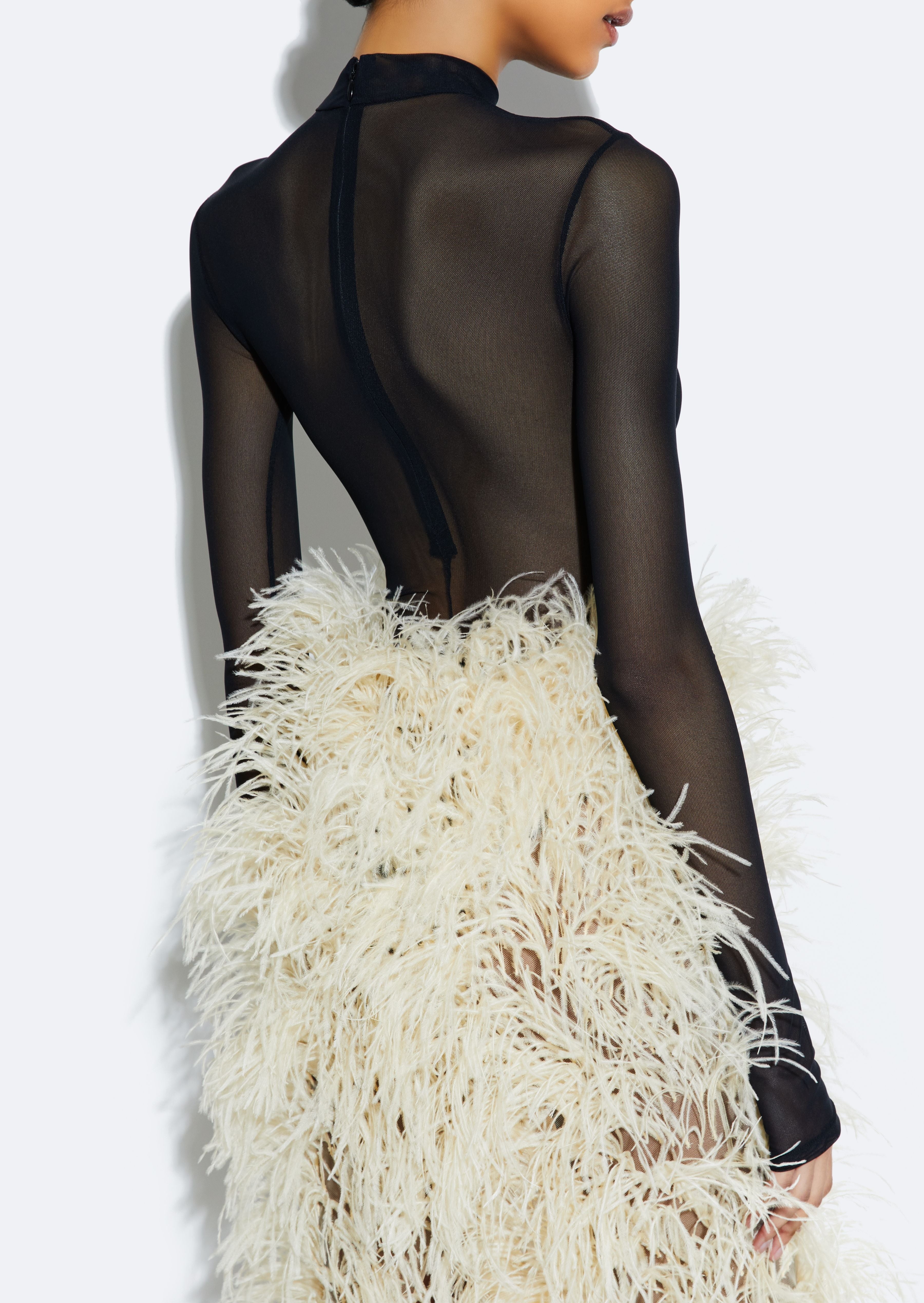 Marbled Feathers High Waist Skirt - 5
