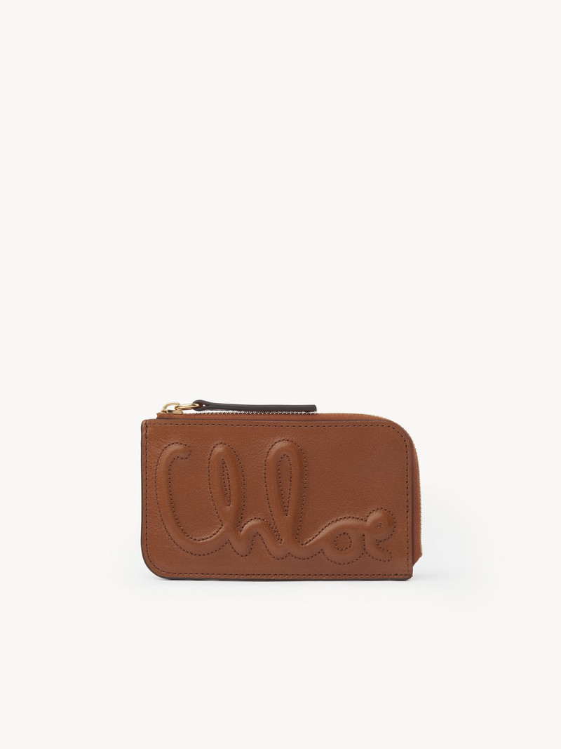 C CHLOÉ SMALL PURSE WITH CARD SLOTS IN SHINY LEATHER 1