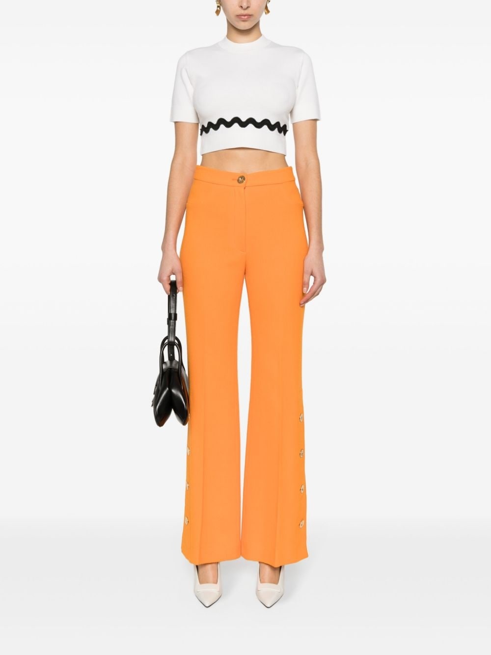 side-buttoned tapered trousers - 2
