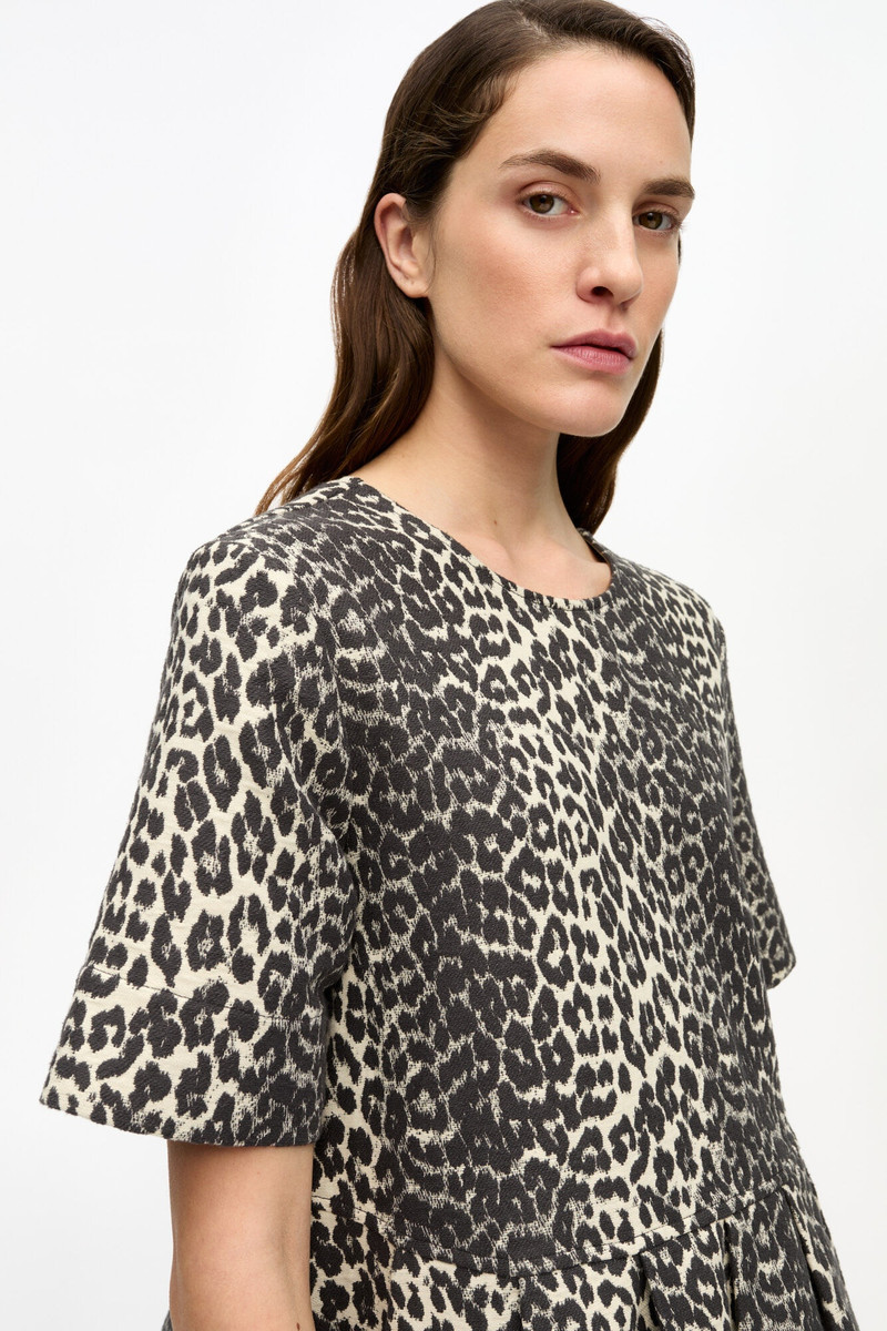 LEOPARD COTTON TWEED MINI DRESS 5