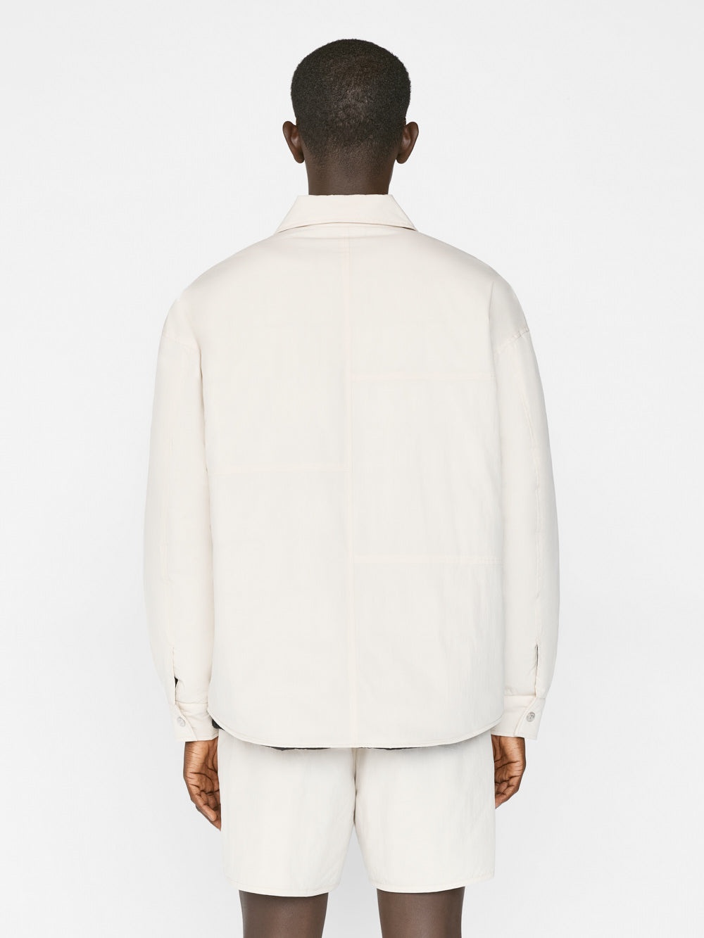 Padded Shirt Jacket in White Beige - 7