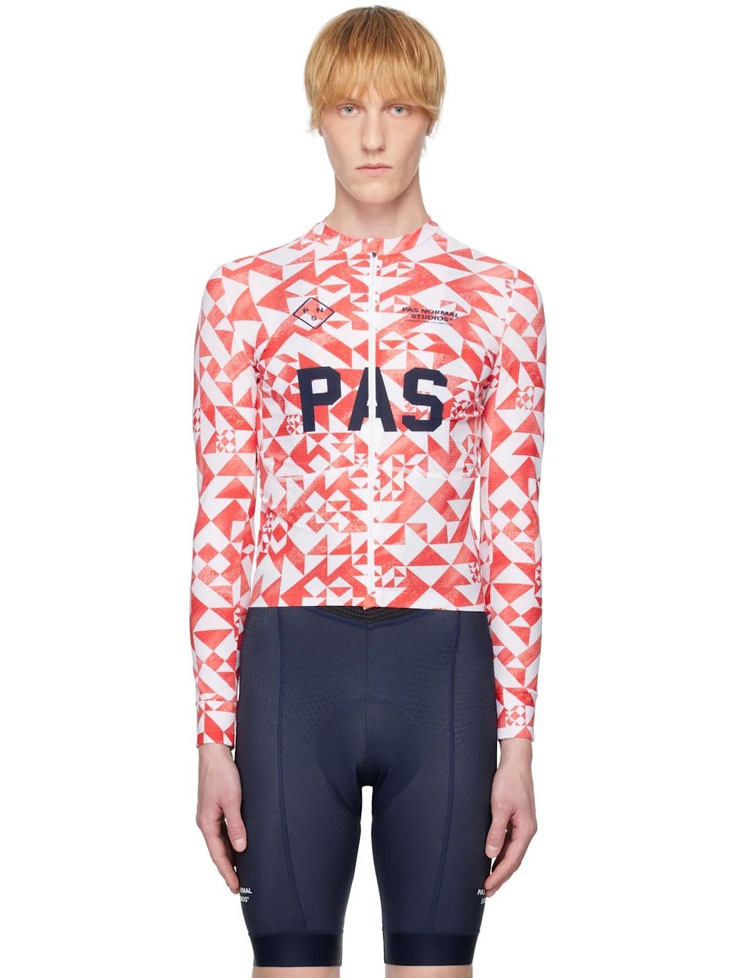 Red & White 'PAS' Mechanism Pro Long Sleeve Jersey T-shirt - 1