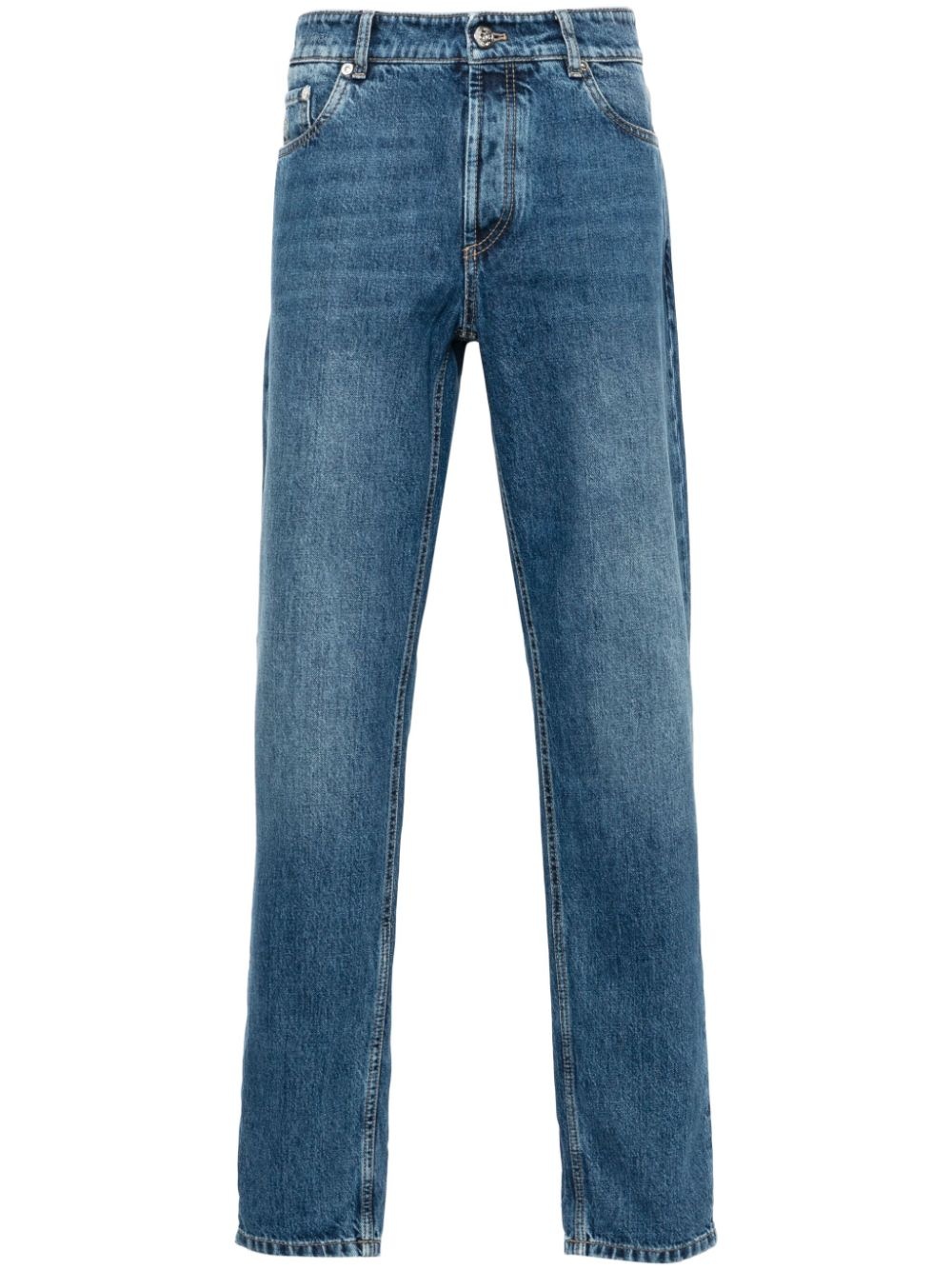 logo-embroidered jeans - 1