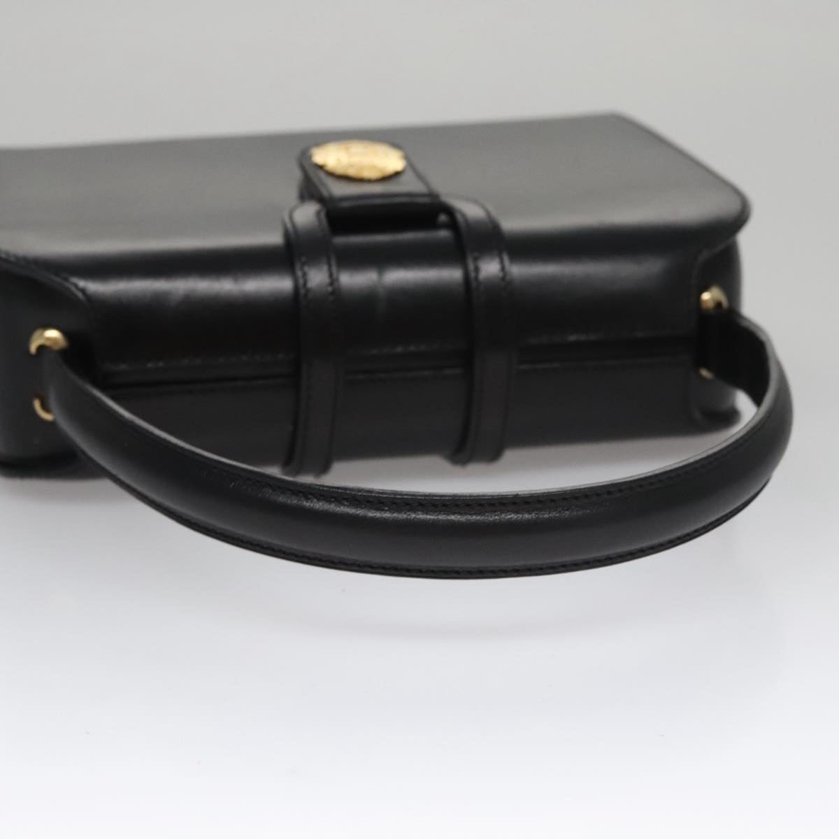 CELINE Hand Bag Leather Black Gold - 7