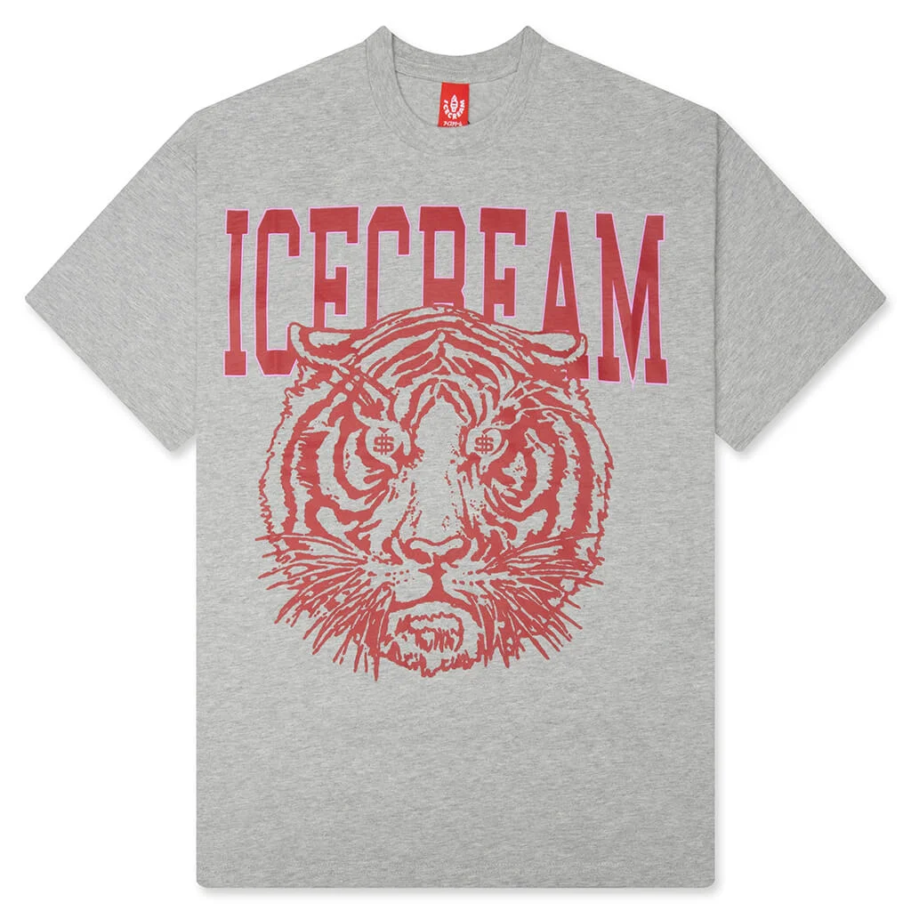TIGER DOLLA S/S TEE - HEATHER GREY - 1