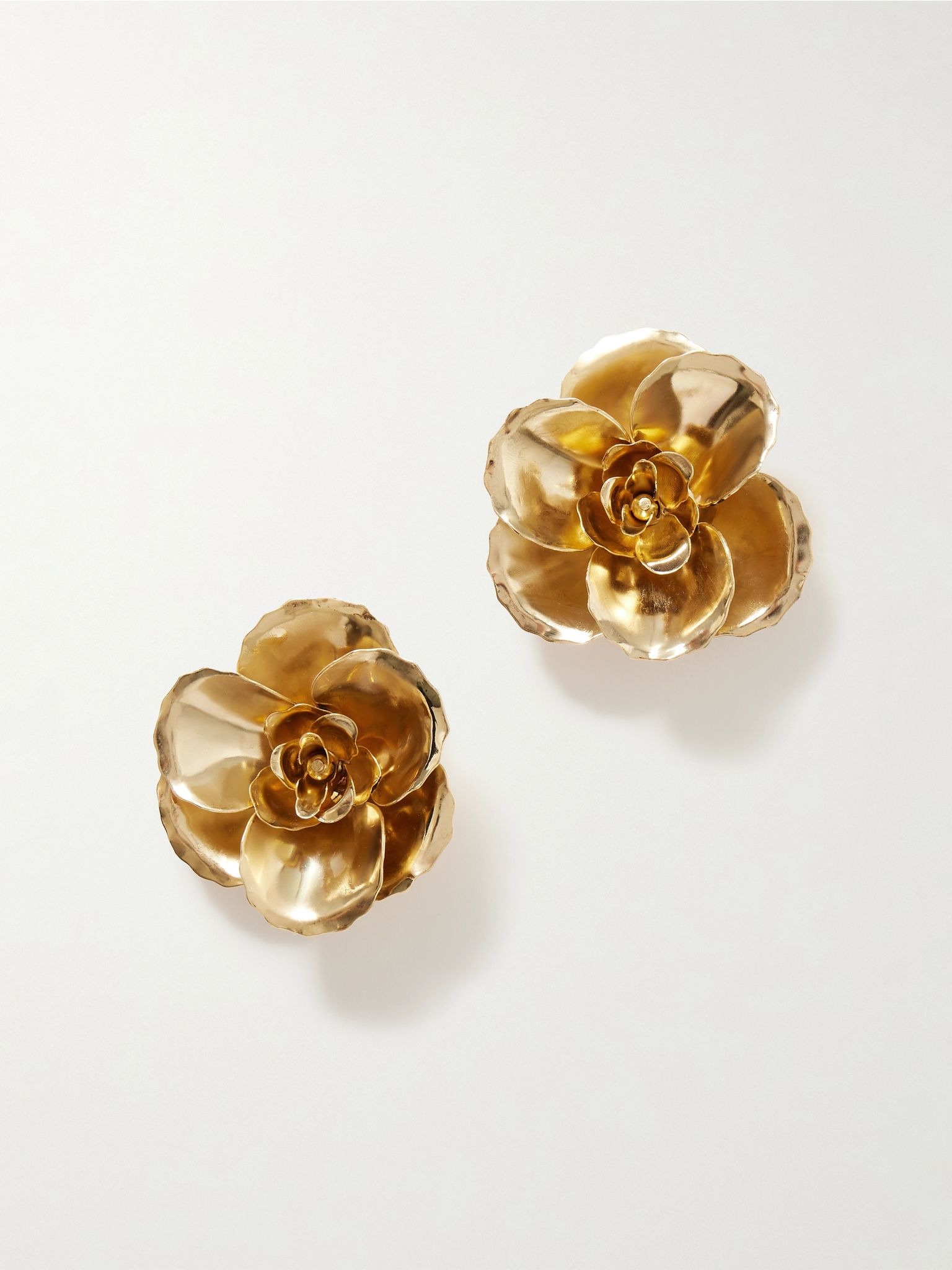 Gladiolus gold-tone earrings Gold - 1