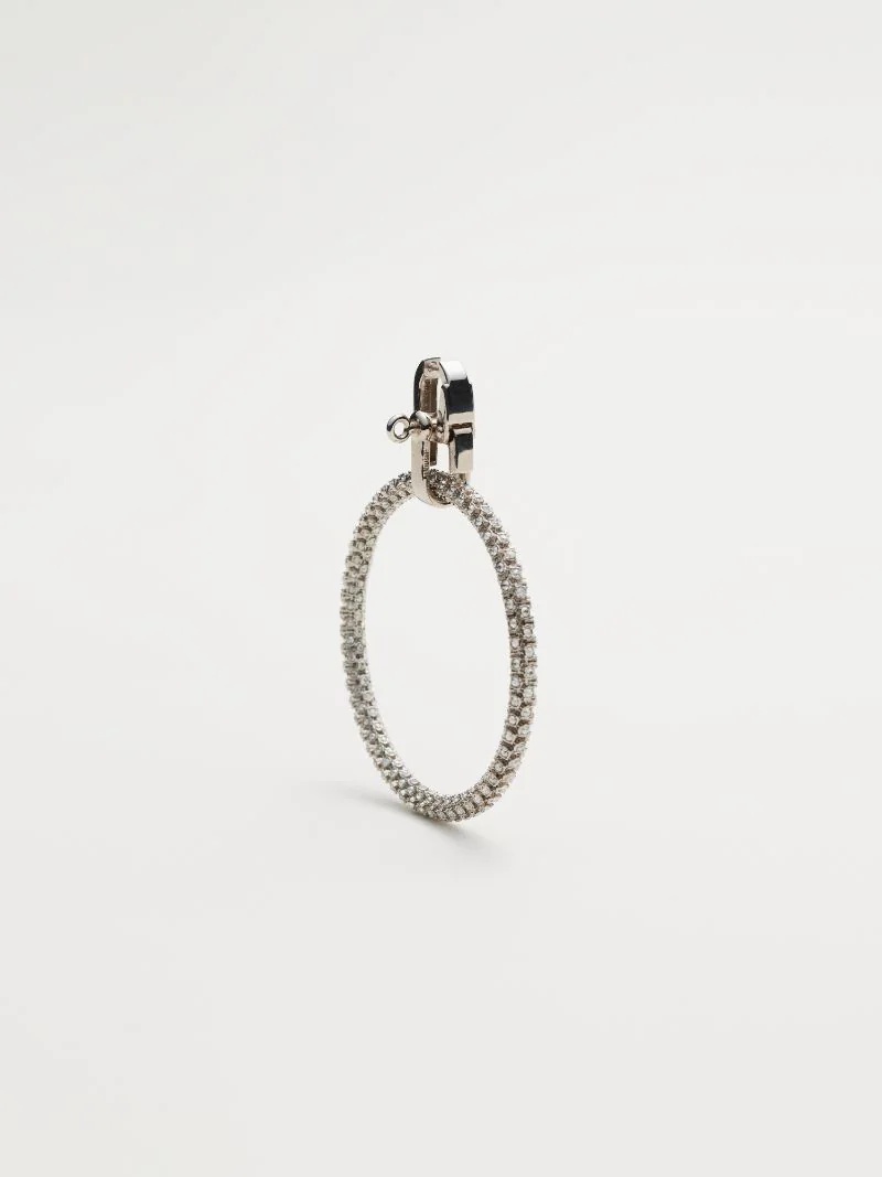CARABINER LARGE HOOP EARRINGS (PAVE) - 3