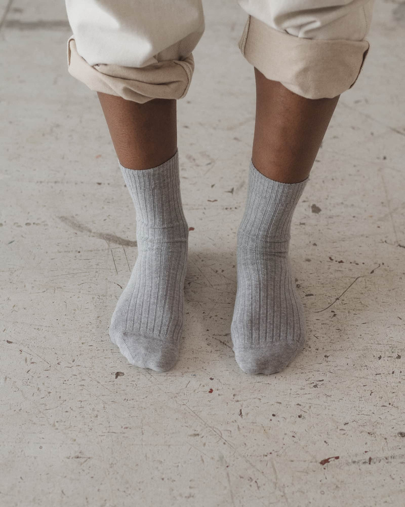 Rib Overankle Socks - Organic Cotton Rib 1