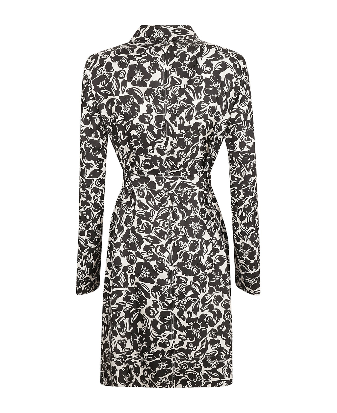 Flower Print Wrap Midi Dress - 2